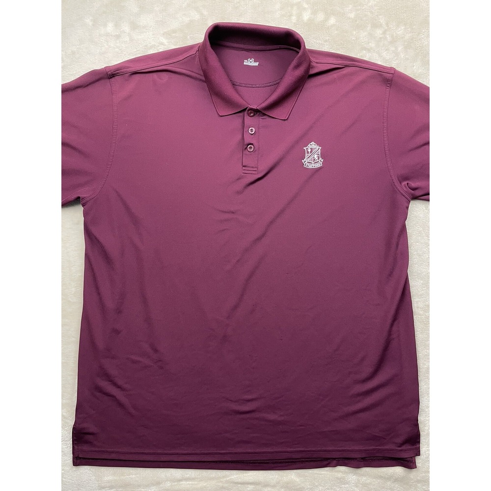 Under Armour Polo Shirt Men XXL Maroon Stafford Crest Short Sleeve Performance‎
